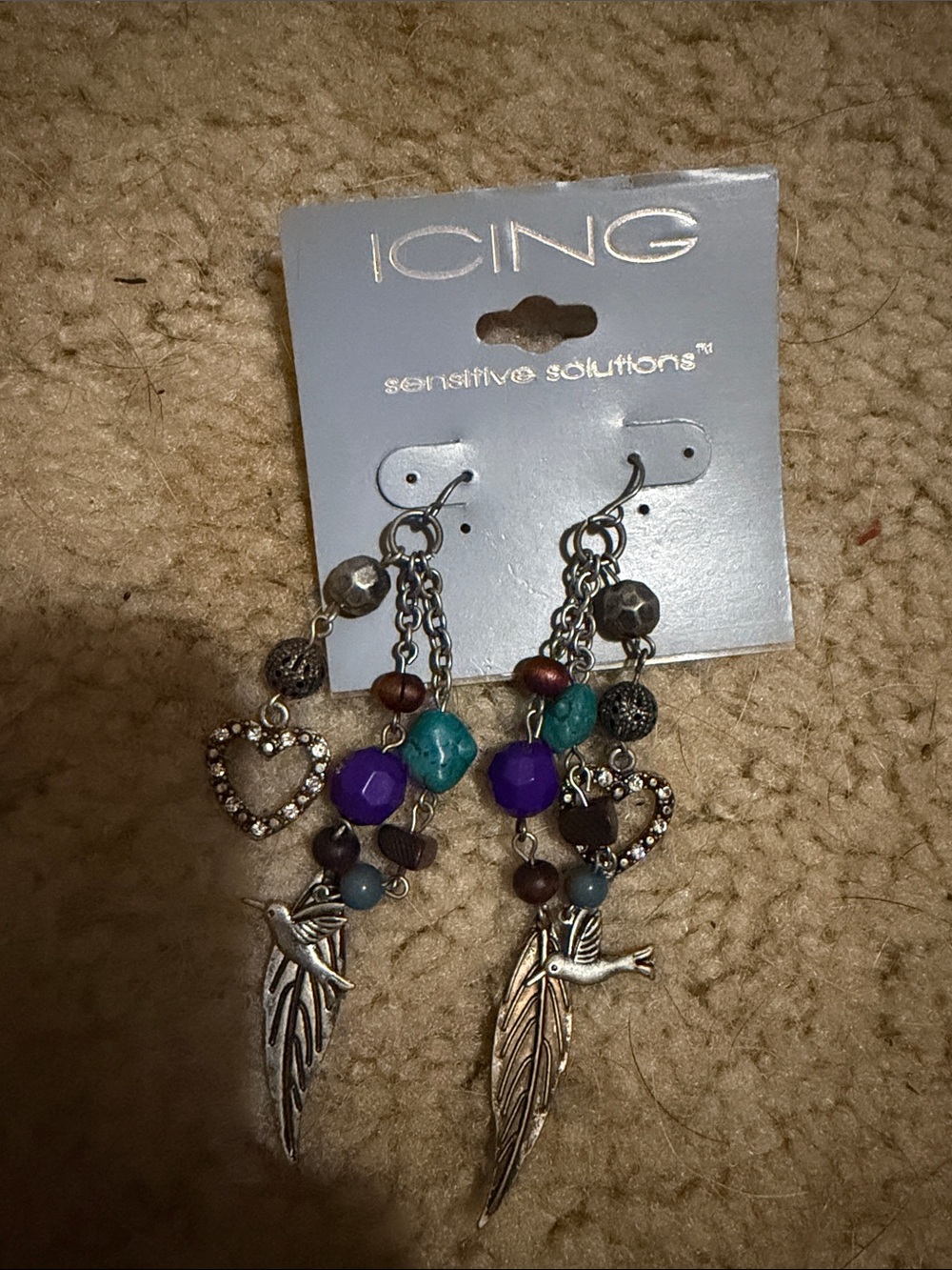 Hummingbird dangle earrings